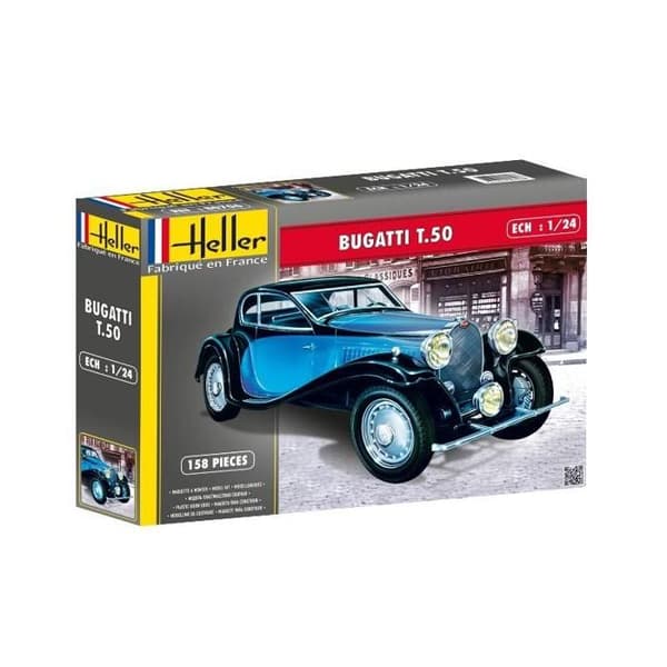 BUGATTI T.50 HELLER bilmodell - skala 1/24 - CLASSIC sortiment