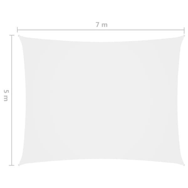 vidaXL Parasoll Segel Oxford Tyg Rektangulär 5x7 m Vit