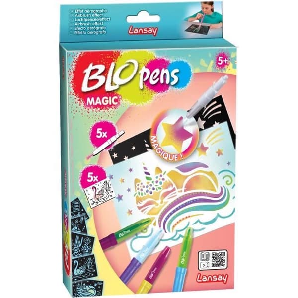Ritmaterial - LANSAY - Blopens Magic - Airbrush-effekt - Återanvändbara stenciler - Tvättbara kepsar