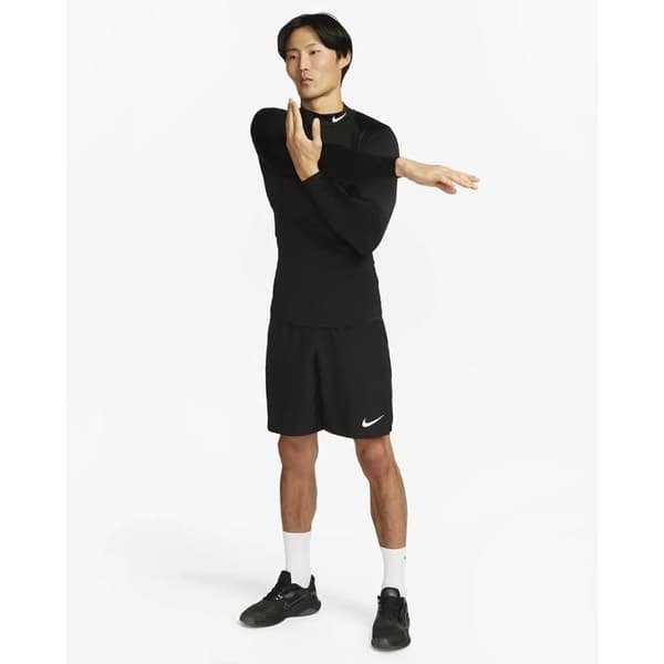 Nike - FB7908-010 - Topp M NP DF Tight Ls Mock, Svart/Vit, , M