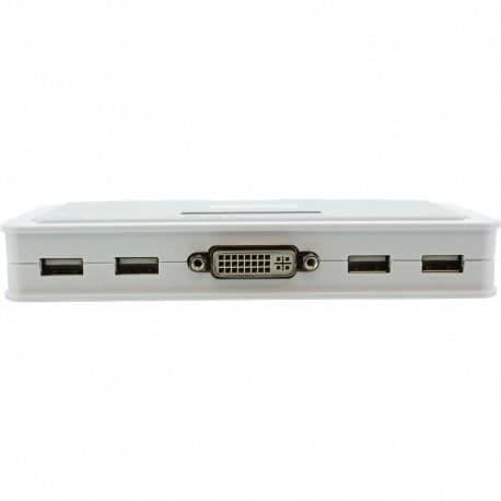 Switch KVM InLine 4 portar DVI-D USB med ljud (hörlurar & mikrofon) - integrerade kablar, Quick Switch-knapp