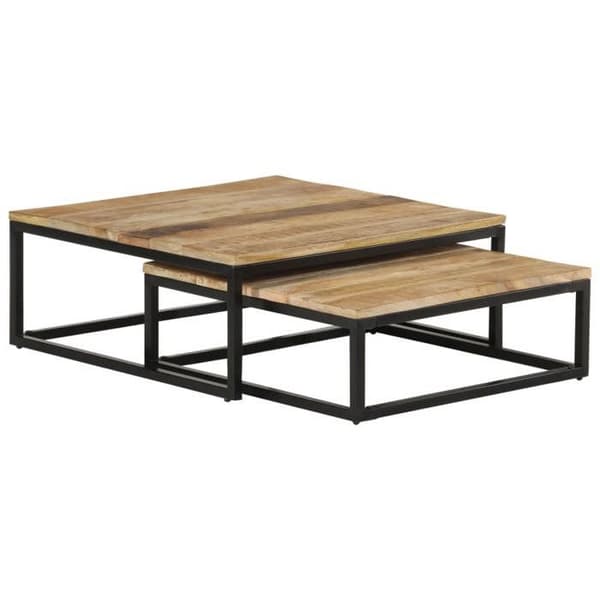 vidaXL Gigognetabeller 2 st Solid mangoträ 320389