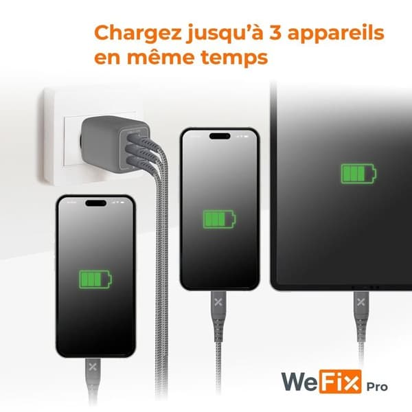 Laddare för mobiltelefon Wefix Pro CV 67W 3USB-C