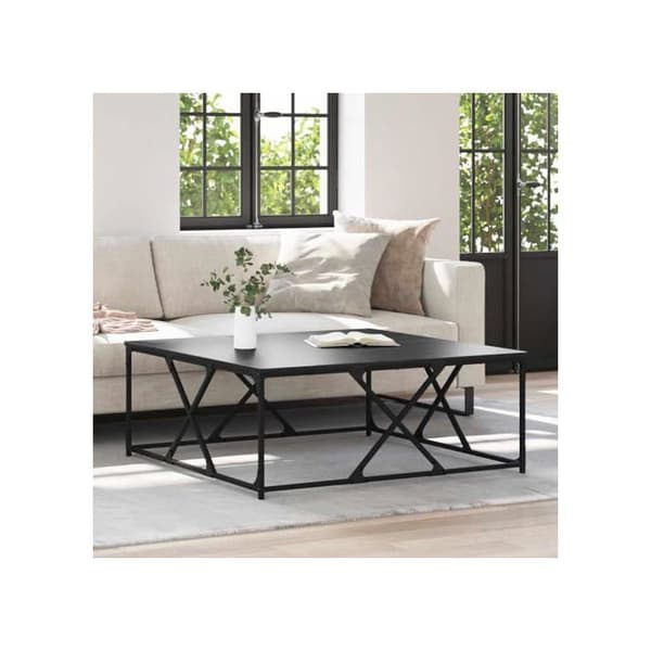 Modern soffbord - vidaXL - Svart ek - Ingenjörsträ - 100x100x40 cm - Rektangulär - Montering krävs