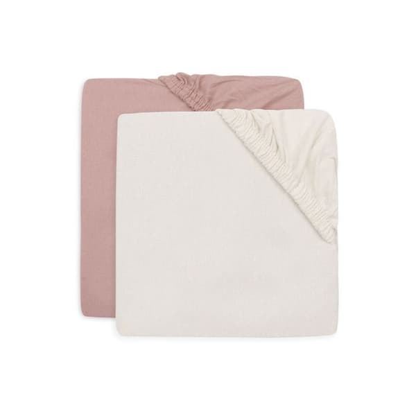 Jersey-resårbotten 60x120cm - Vildros/Ivory - 2 Enheter