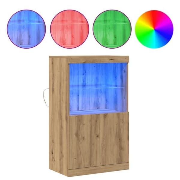 Buffé med LED-lampor Ek Hantverk 60x37x100 cm