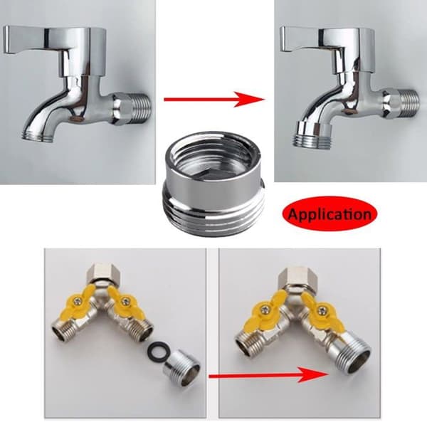 Kranadapter - HATOOLHA - 2 stycken - Silver - Mässing - Vattenbesparing