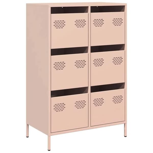 vidaXL Buffé hög rosa 68x39x101,5 cm stål 851221