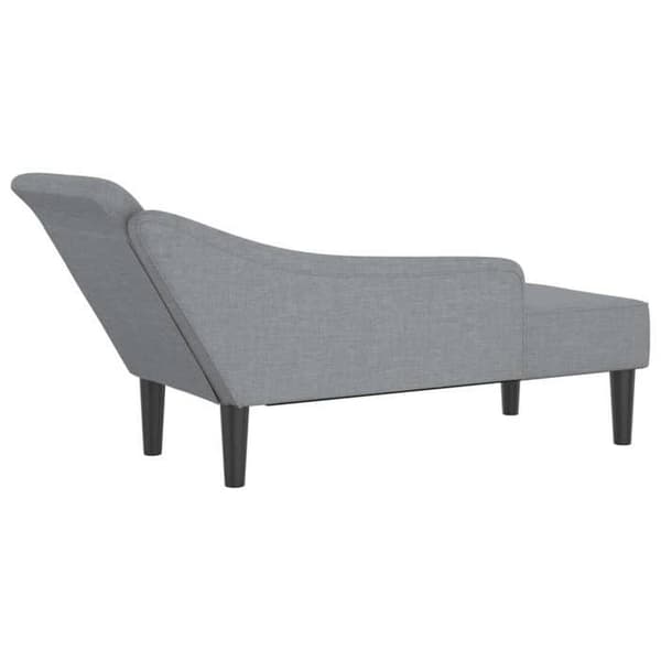 vidaXL Chaise longue med ljusgrå kuddar tyg 4007596