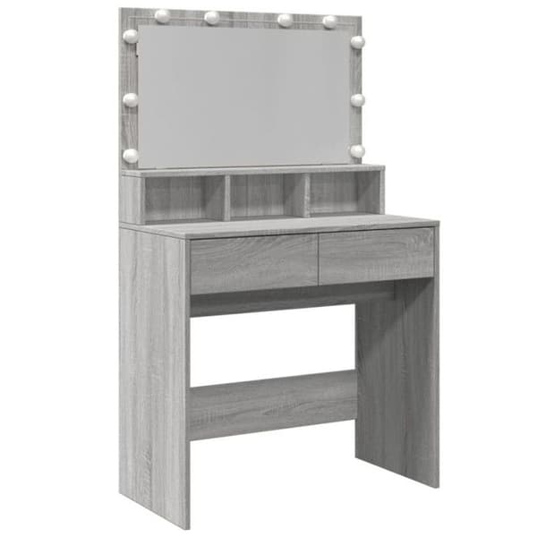Frisör med LED sonoma grå 80x41x134,5 cm