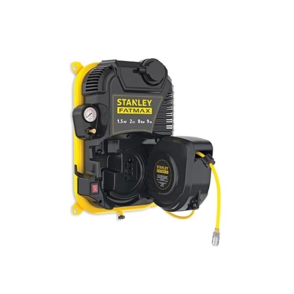 Luftkompressor - Stanley - FatMax - Väggmonterad - 2 L - Oljefri - 9 m rulle