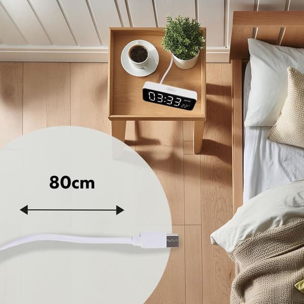 Klocka - GrönBlå - GB397 - Alarm - Termometer - USB
