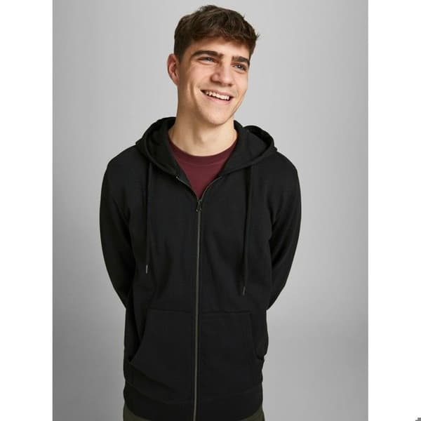 Jack & Jones Basic zip hoodie - svart