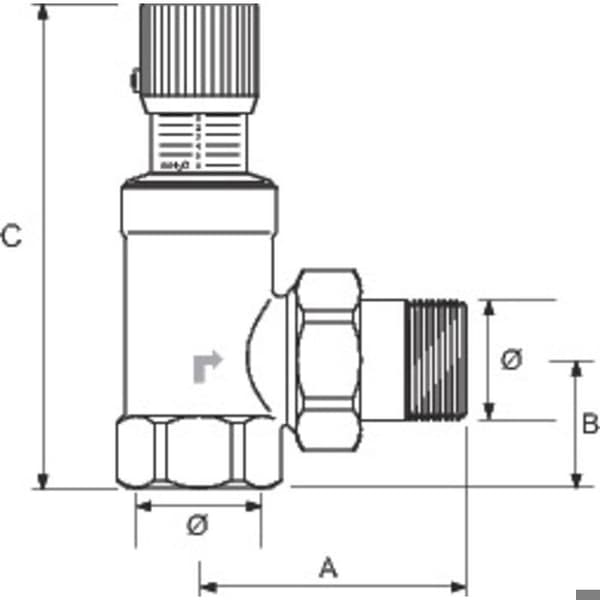 Differentialventil - CALEFFI - Caleffi - vinkel - 1–6 m.c.e - Hona/Hane 3/4 (20x27)
