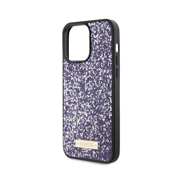 Mobilskal - Guess - iPhone 15 Pro Max - Metallic strass - Stötskydd - Rosa
