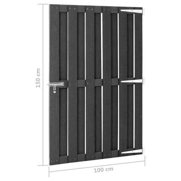 vidaXL WPC Gate 100x150 cm Grå