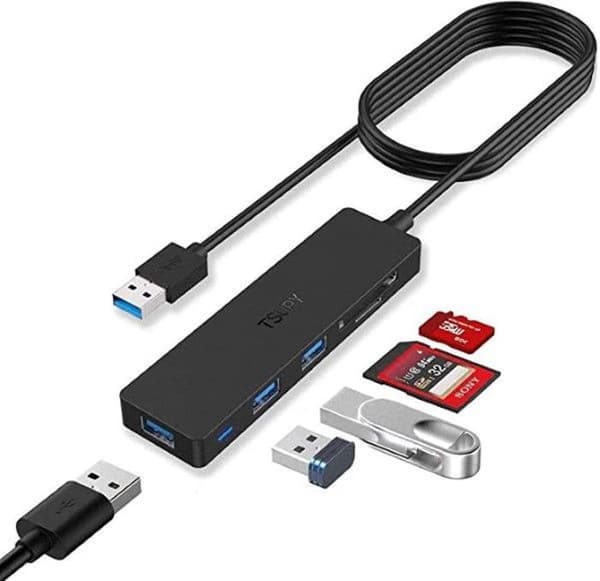 USB-hub - Tsupy - TP-S06 - 5 portar - USB 3.0 - SD/TF-läsare