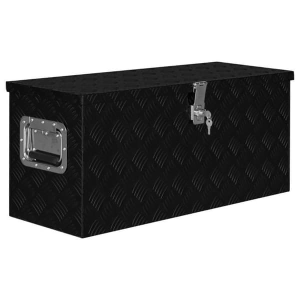 vidaXL Aluminiumlåda 80x30x35 cm Svart