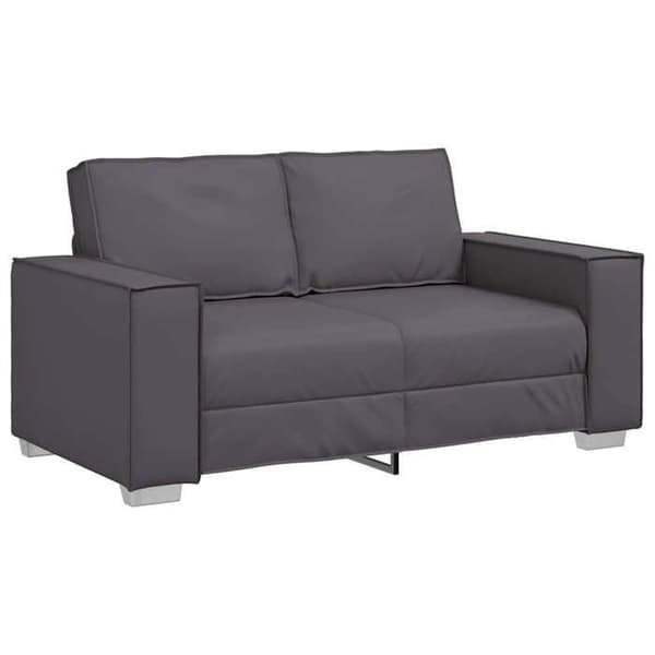 Canapé Loveseat 160 cm med grått konstläderkuddar