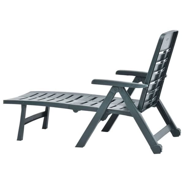 vidaXL Fällbar chaise longue Plast Grön 48755