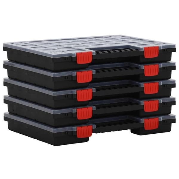 vidaXL Sortimentkartonger 5 st 40x30x5 cm Polypropen 152096