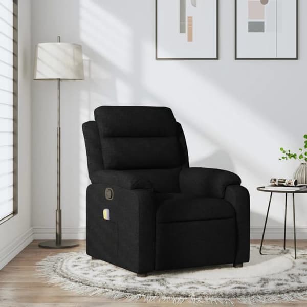 vidaXL Svart massagefåtölj i tyg 3206142