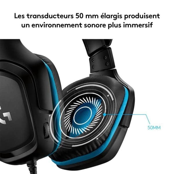Gaming headset - Trådad - Logitech G - G432 - USB - Xbox One, PS4, Switch, PC, MAC - Svart