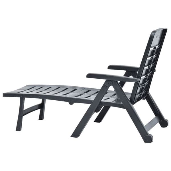 vidaXL Fällbar chaise longue Plastikk Anthracit 48756
