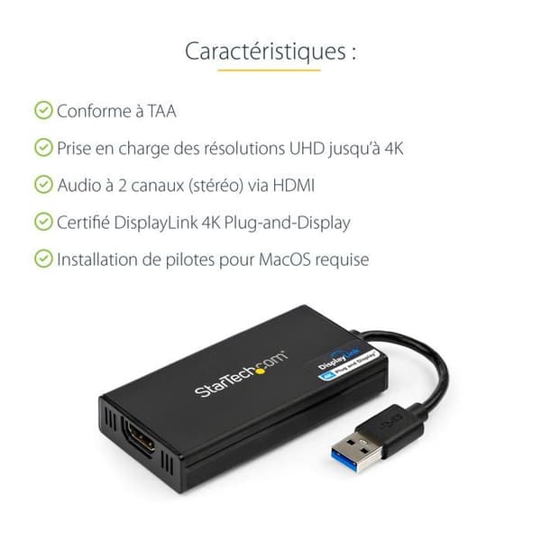 Extern grafikkort - Startech - USB32HD4K - Ultra HD 4K - USB 3.0 - HDMI