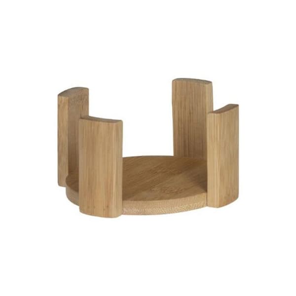 Set med 6 Glasunderlägg & Ställ "Bambu" 11cm Natur