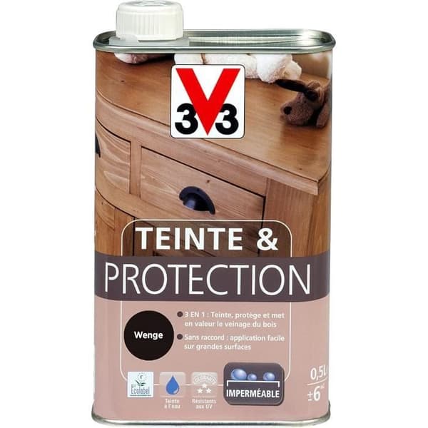 Färg & Skydd för träverk - V33 - Wengé - 0,5 L - Matt - 3-i-1-system