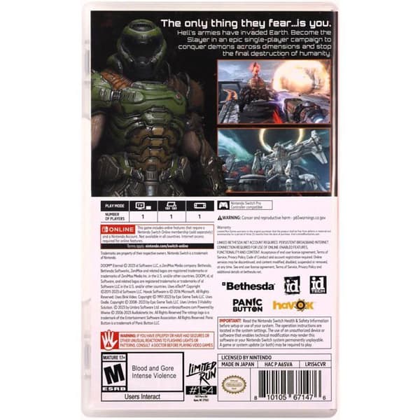Spel - LIMITED RUN - DOOM Eternal - Begränsad utgåva - Import - Action