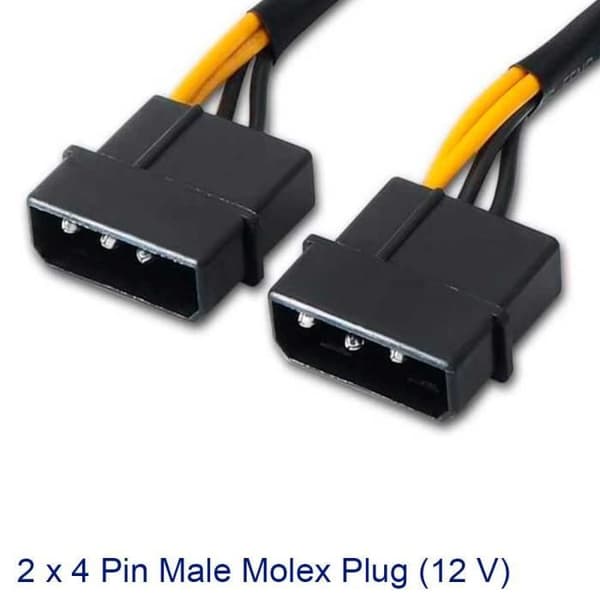 Strömkabel - OCIODUAL - A131-0165 - PCIe-adapter - Molex 4 Pin till 6+2 Stift - Svart