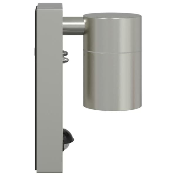 Väggmonterad ljuskälla - Rörelsedetektor - Borstat stål - 40W - IP44