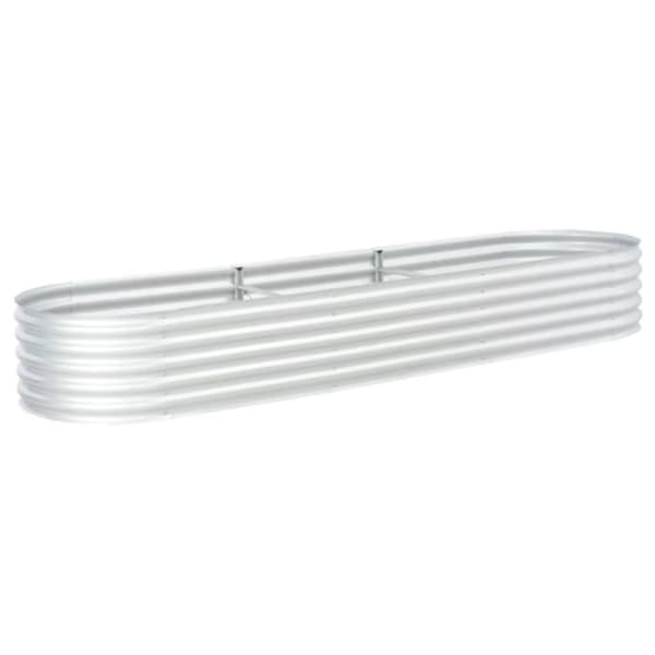 Jardinière - vidaXL - 320x80x44 cm - Galvaniserat stål - Silverfärgad - Rektangulär