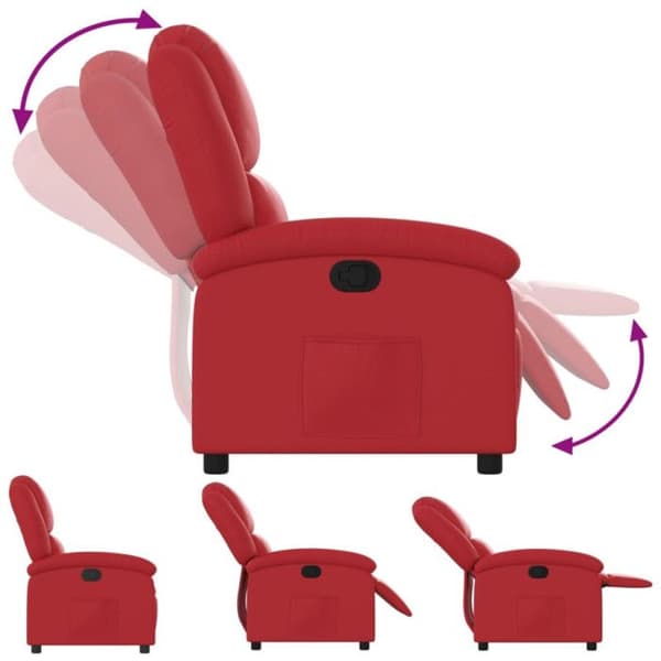 vidaXL Recliner Röd Konstläder 371780
