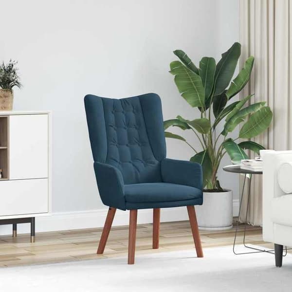vidaXL fåtölj Blå 63 x 67 x 94 cm Sammet 42001813