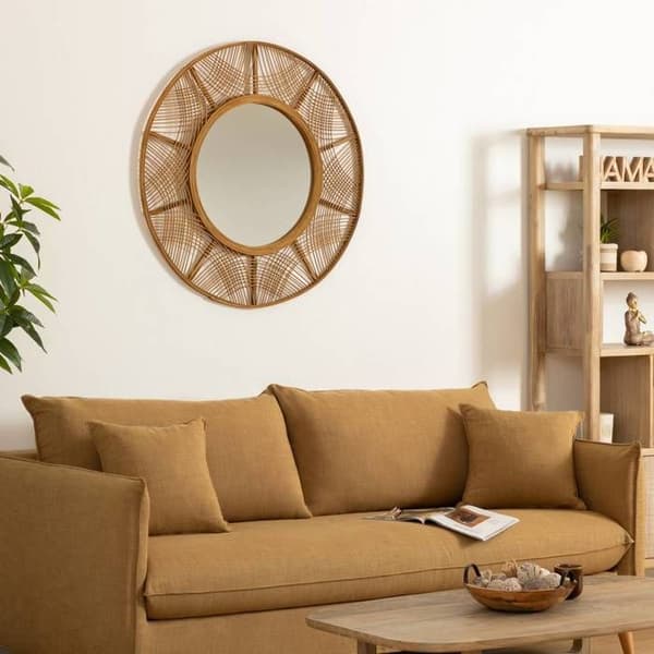 Spegel "Ina" bambu D89cm - Atmosphera Inredningsdesigner
