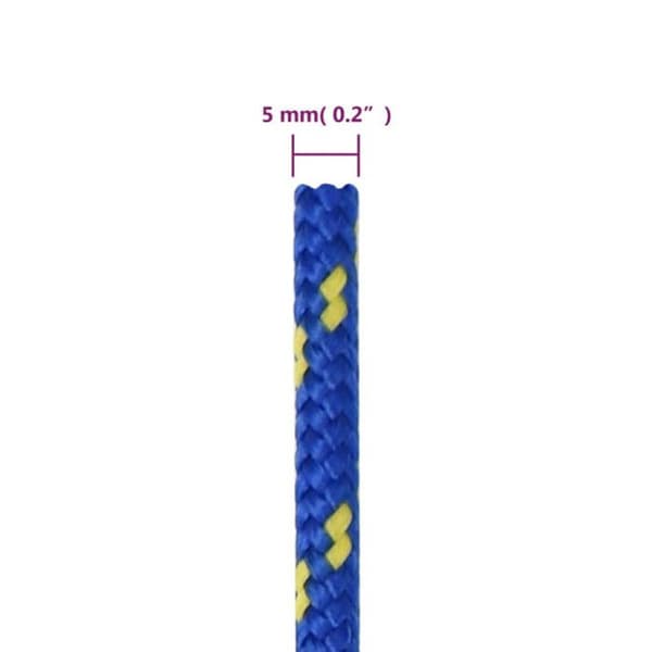 152440 vidaXL Båtrep Blå 5 mm 100 m Polypropen
