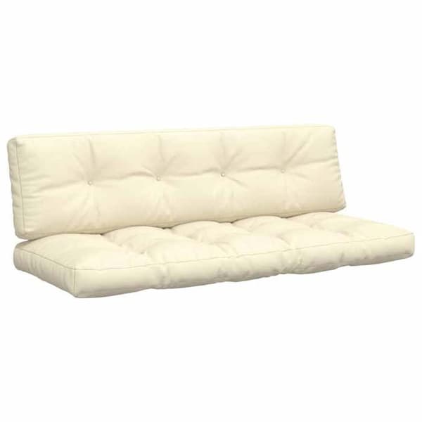 vidaXL Palettkuddar set om 2 kräm tyg 360823