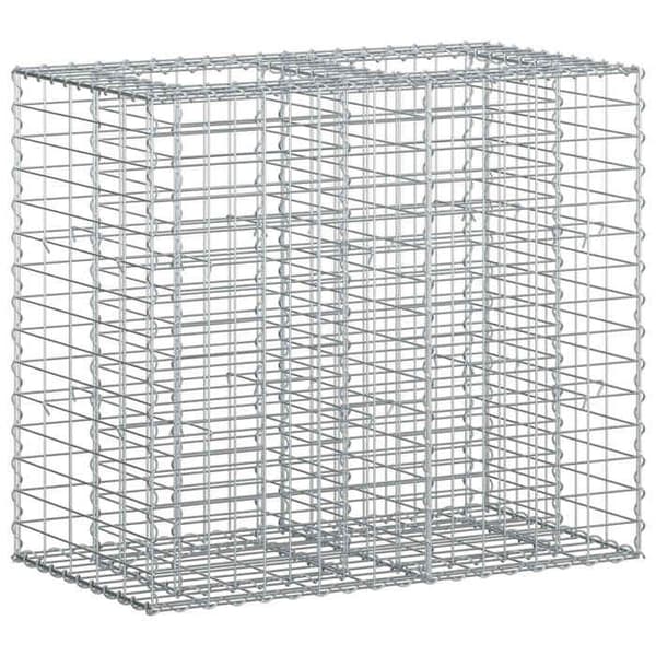 vidaXL Hög säng gabion Silver 42033327
