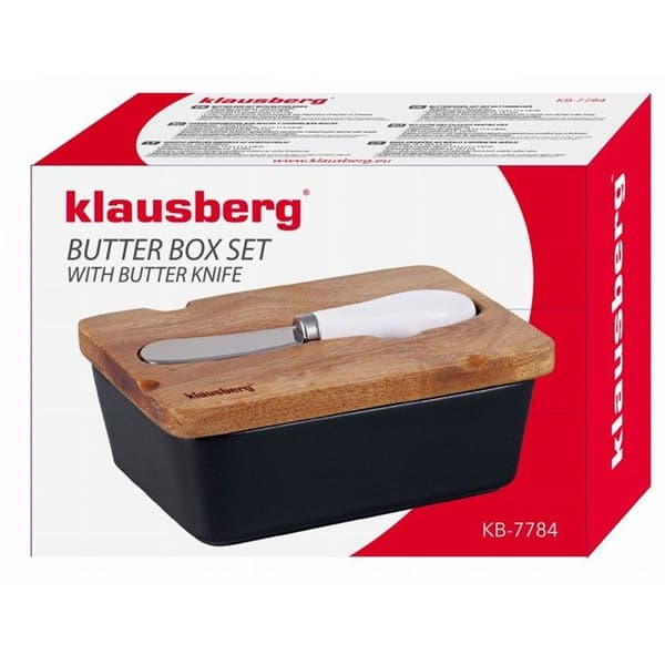 Klausberg porslinsostbricka med kniv och lock KB7784
