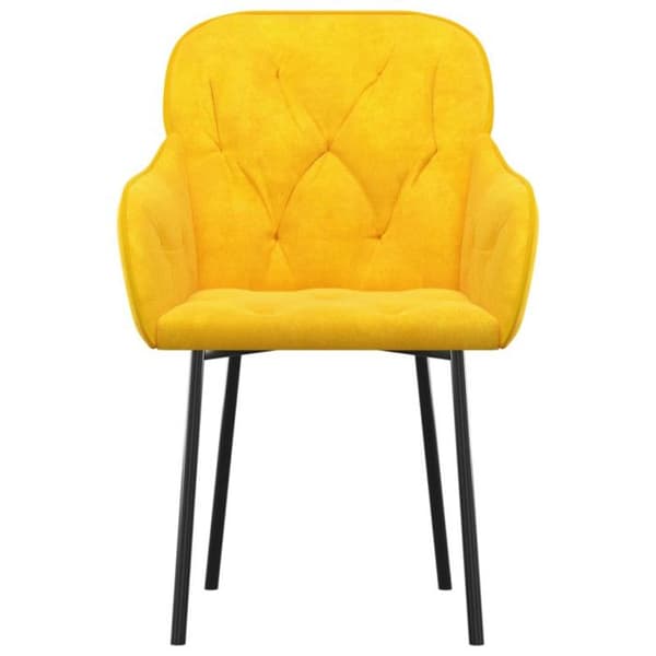 vidaXL Matsalsstolar 2 st Gul Sammet 344852