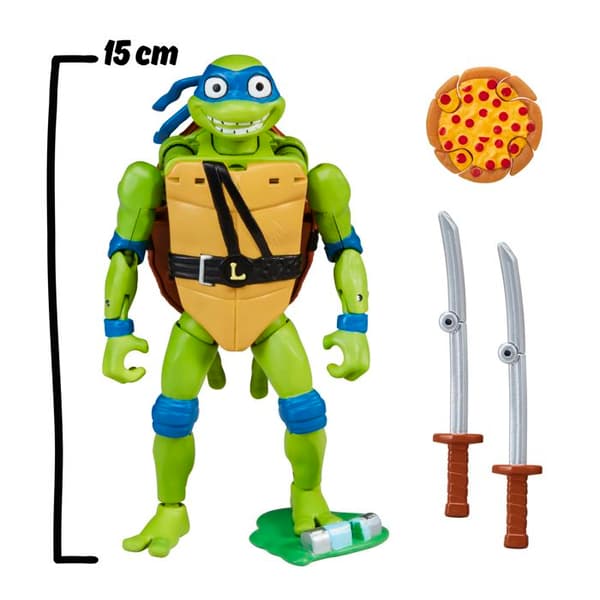 Rörlig Figur - NINJA SKILPADDER - Leonardo - 15 cm - Transformbar 2 i 1 - För barn från 4 år