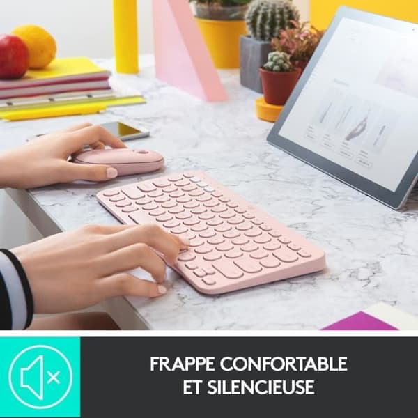 Tangentbord - Trådlöst - Logitech - K380 - AZERTY - Rosa