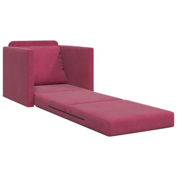 Soffa Lit 2 i 1 Röd Vin 74x77x81 cm Sammet