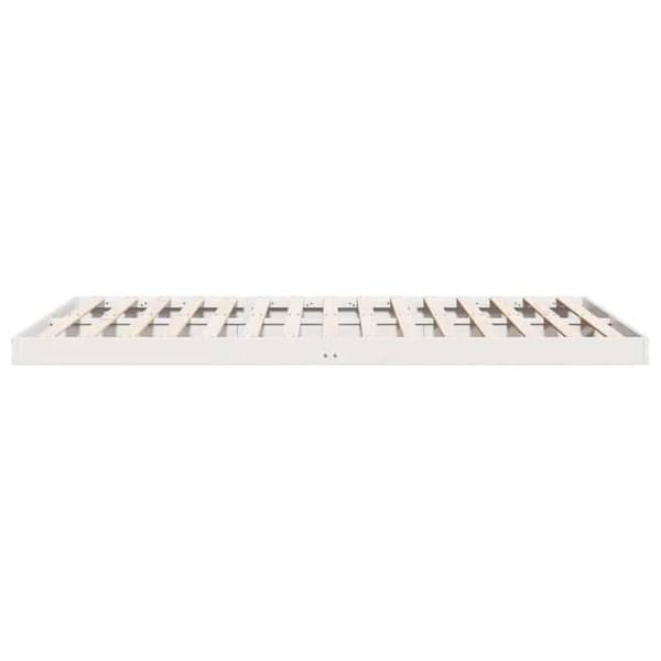 vidaXL Hög sängram Vit 200 x 220 cm Massivt trä