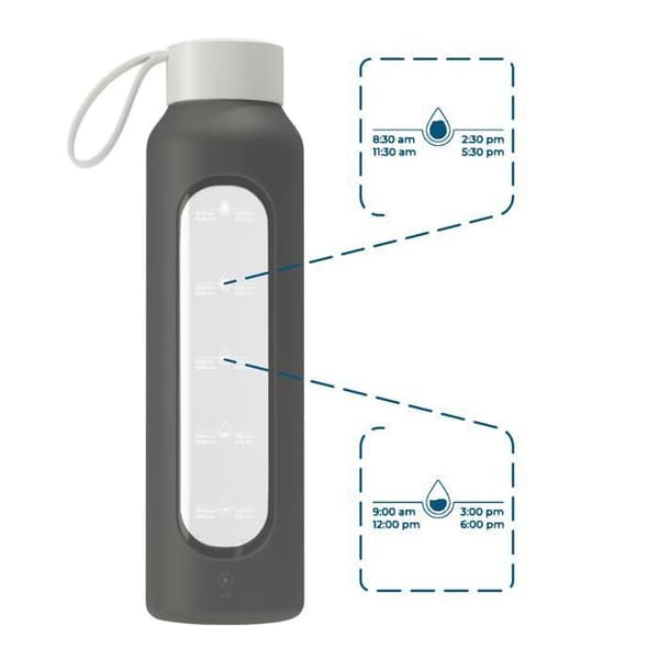Motiverande glasflaska - Wessper B1 BOROSILICATE - 500 ml - grå