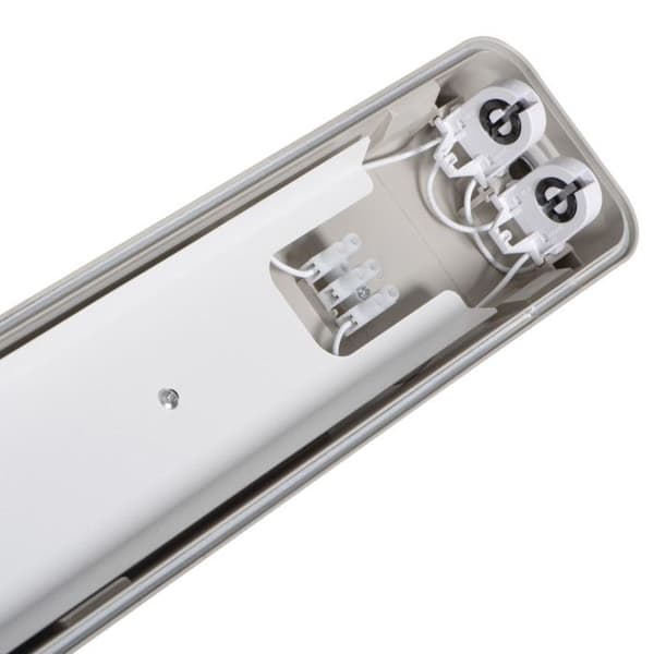 Vattentät LED-ramp IP65 – 2x18W – 66cm – Grå – Rillad diffusor KL-31322