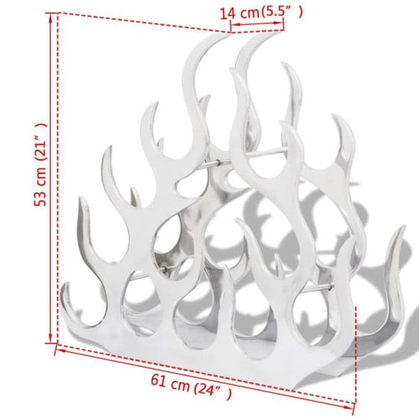 vidaXL vinställ för 11 flaskor Silver Aluminium